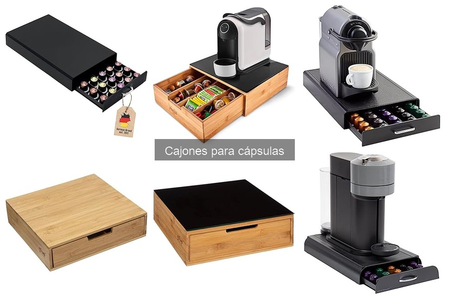 Cajones para cápsulas de café con diseño atractivo y funcional