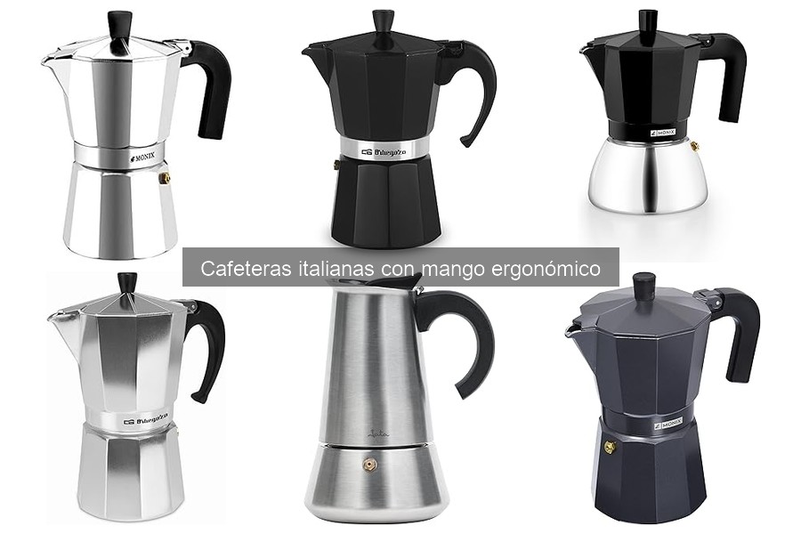 Comparativa de cafeteras italianas con mango ergonómico