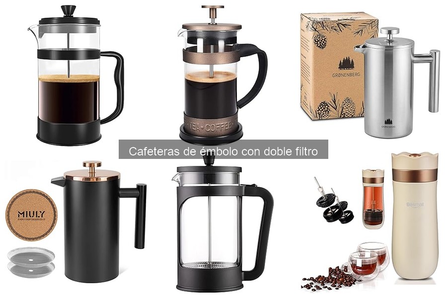 Comparativa de precios de cafeteras de émbolo con doble filtro