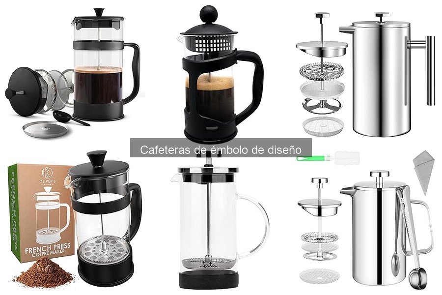 Instrucciones para usar cafeteras de émbolo de diseño