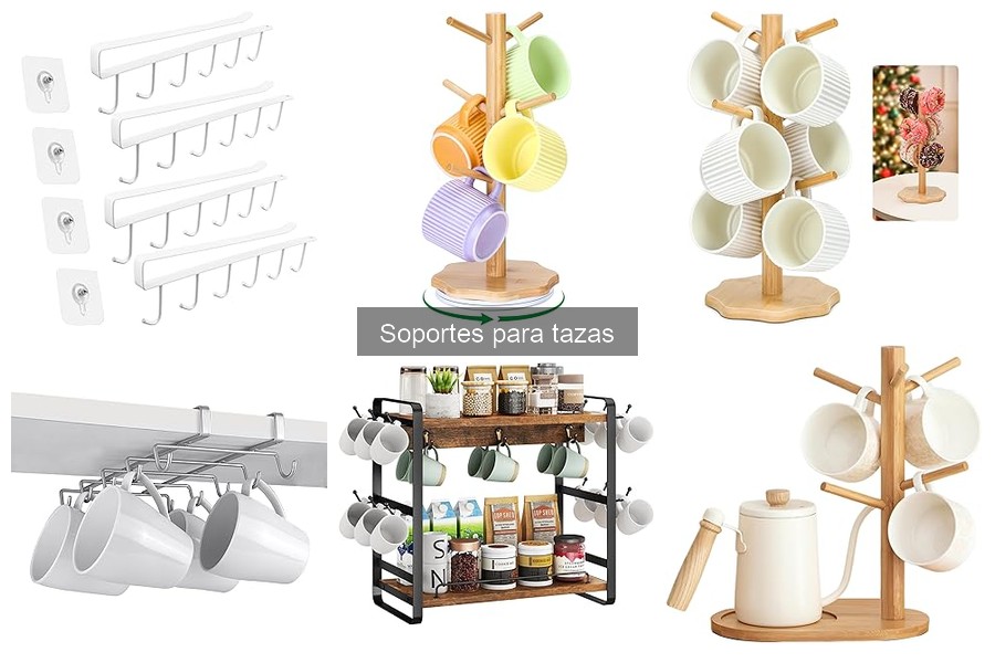 Mejores soportes para tazas en cocinas pequeñas: comparativa