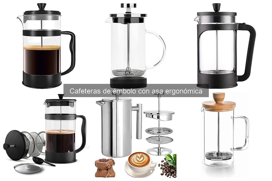 ¿Qué es una cafetera de émbolo con asa ergonómica?