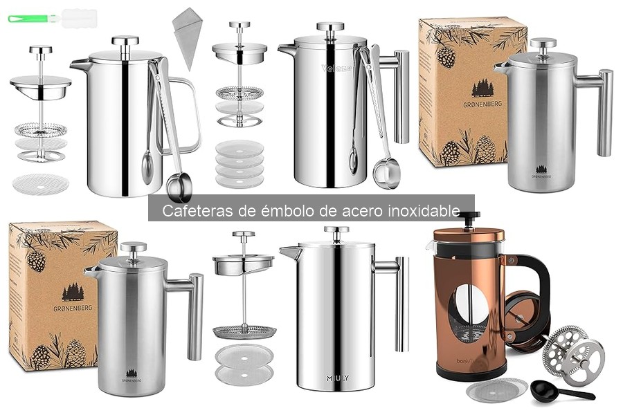 ¿Qué es una cafetera de émbolo de acero inoxidable?