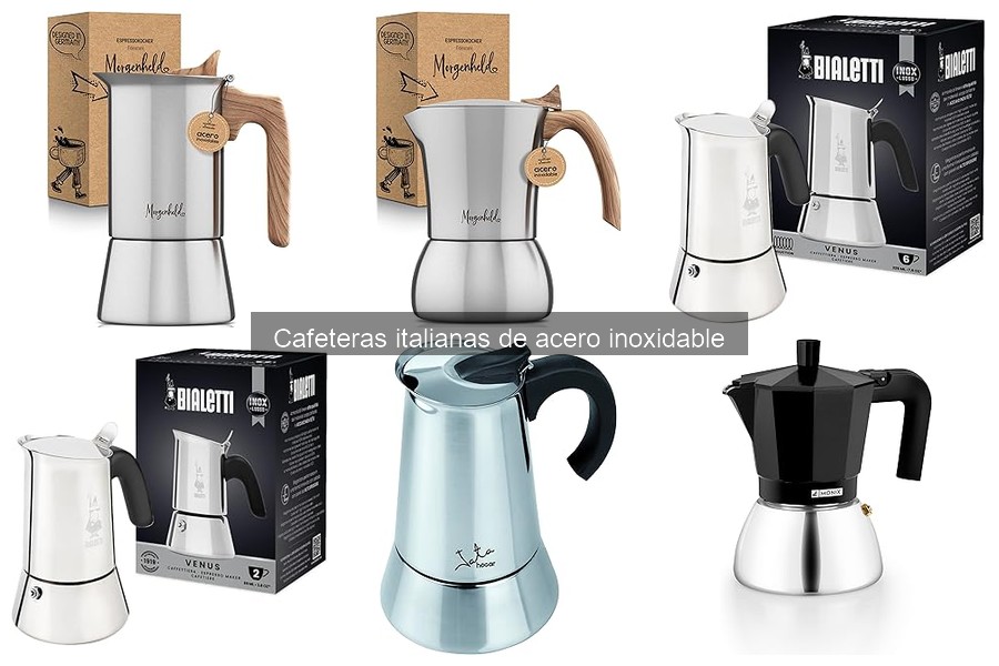 Tipos de cafeteras italianas de acero inoxidable y diferencias